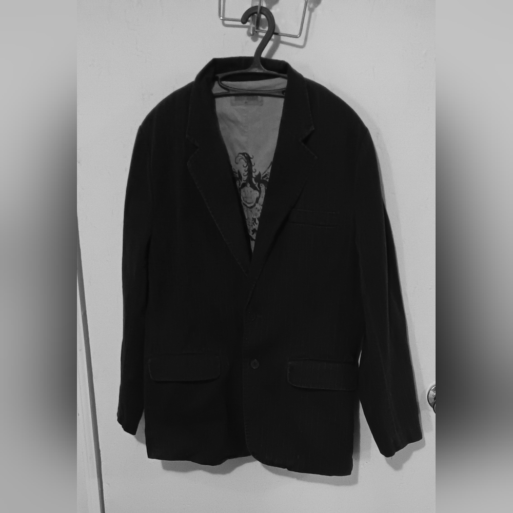 Machine "faded" black striped blazer SZ M EUC
